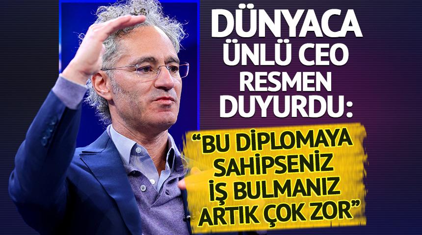 &ldquo;Bu diploması olanlar zorlanacak&rdquo; D&uuml;nyaca &uuml;nl&uuml; CEO&rsquo;dan yapay zeka &ccedil;ıkışı
