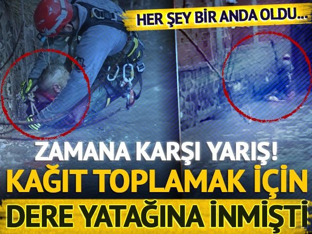 Dere yatağına inmişti: Su seviyesi birden y&uuml;kseldi! Zamana karşı yarış