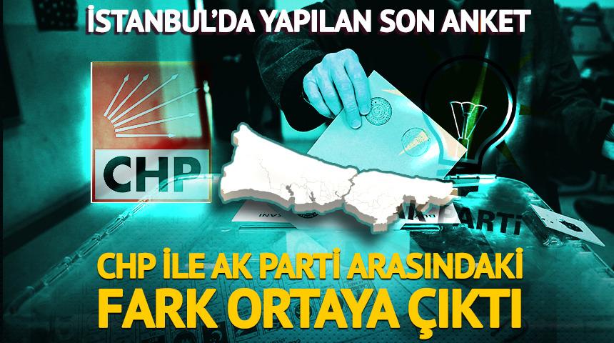 İstanbul'da yapılan son anket! CHP ile AK Parti arasındaki fark ortaya &ccedil;ıktı