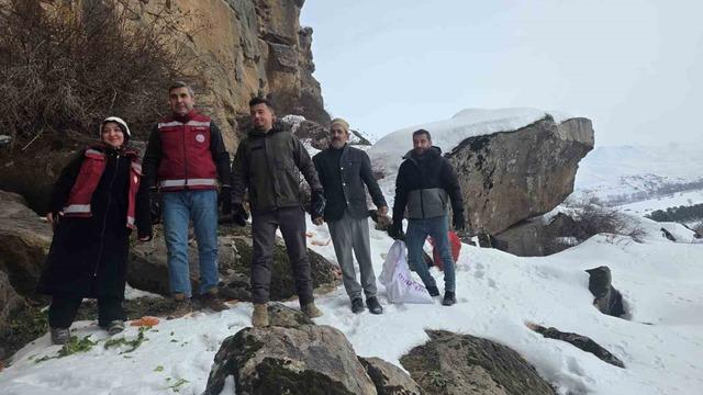Muradiye’de yaban hayvanları için doğaya yem bırakıldı