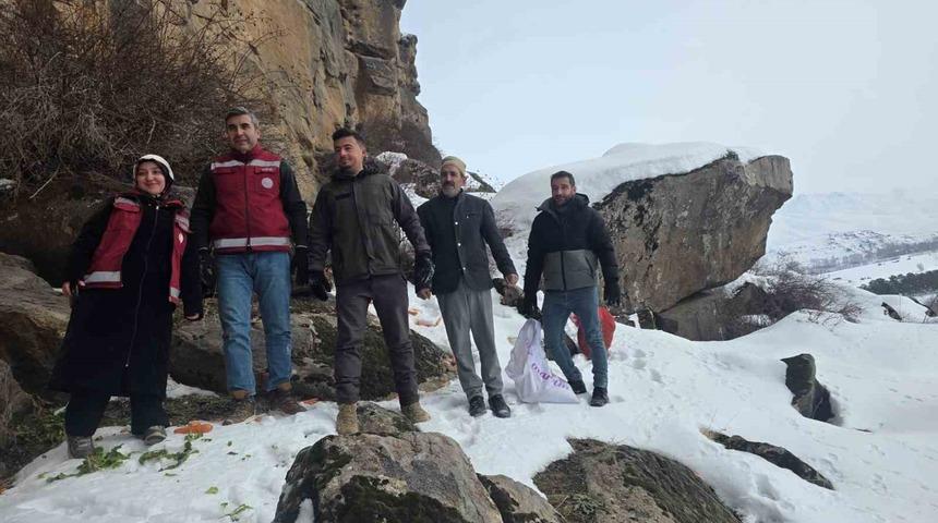 Muradiye&rsquo;de yaban hayvanları i&ccedil;in doğaya yem bırakıldı