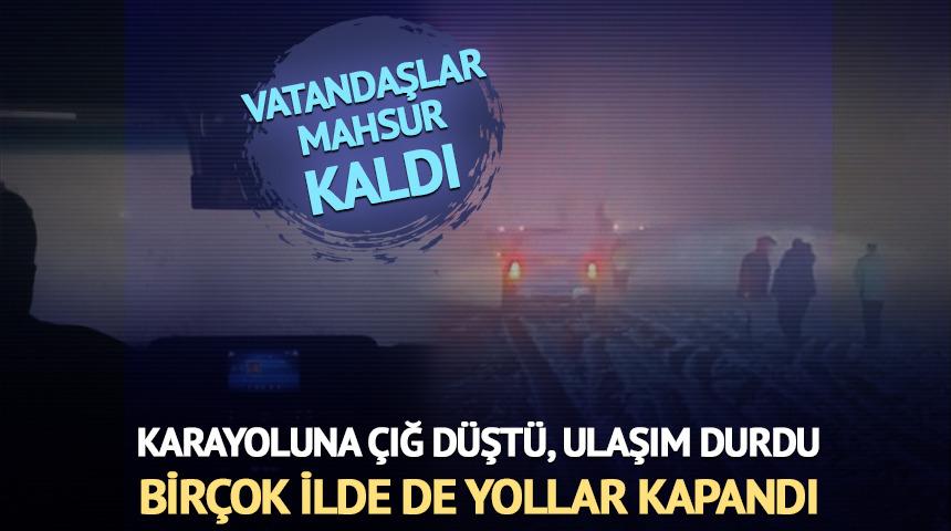 Kar esareti! Erzincan-Sivas karayoluna &ccedil;ığ d&uuml;şt&uuml;, ulaşım durdu