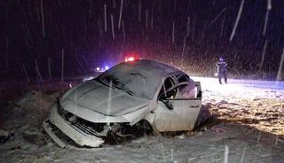 &Ccedil;orum'da kar yağışı kazayı beraberinde getirdi: 7 yaralı