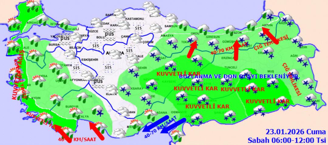 Meteoroloji den saatli uyarı: Tüm yurdu etkisi altına aldı! Kuvvetli kar ve sağanak yağış... 1