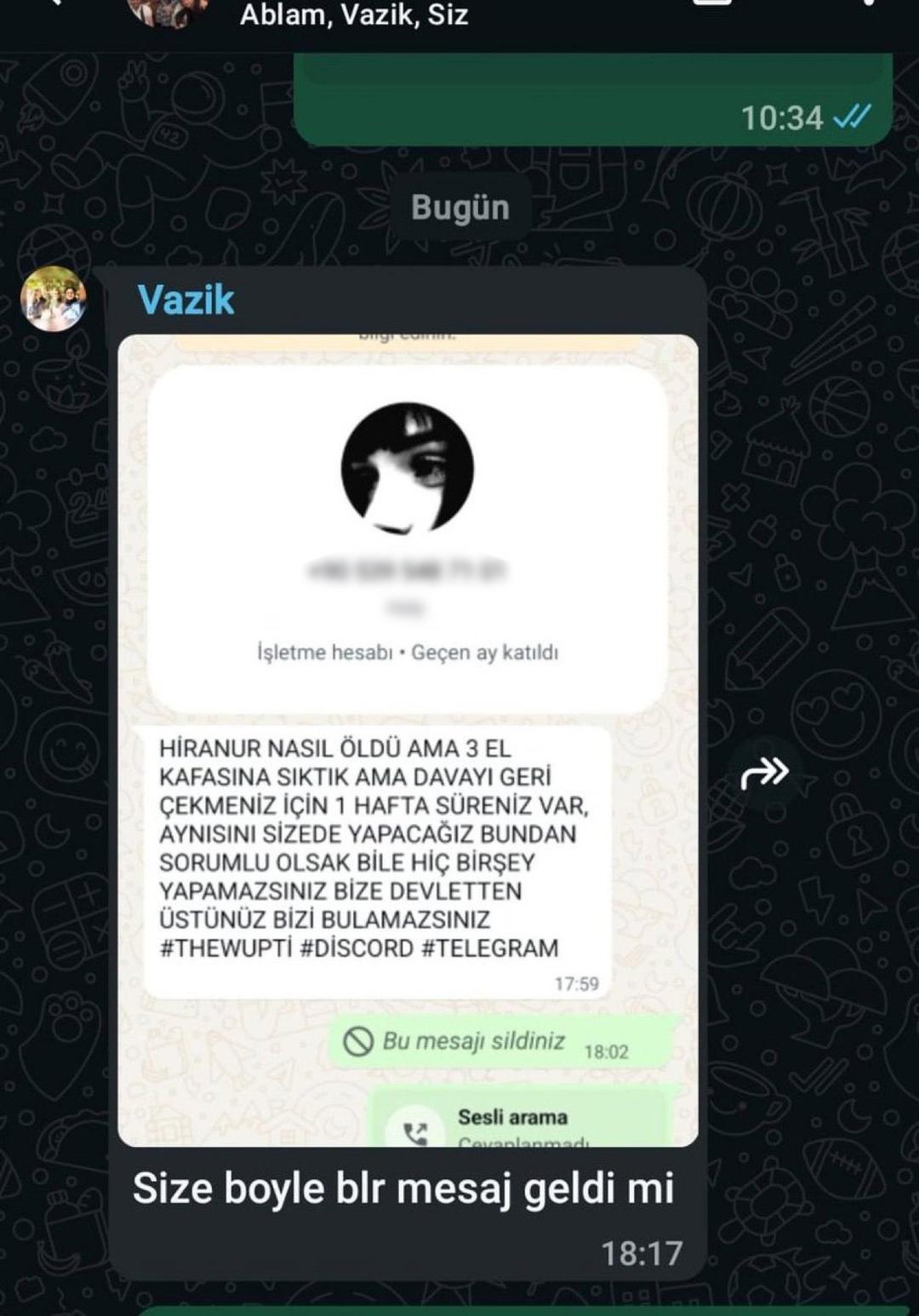 16 yaşındaki Hiranur kafasından 3 kez vurularak katledilmişti! Acılı baba tehdit mesajını paylaştı: "1 haftanız var, biz devletten üstünüz" 4