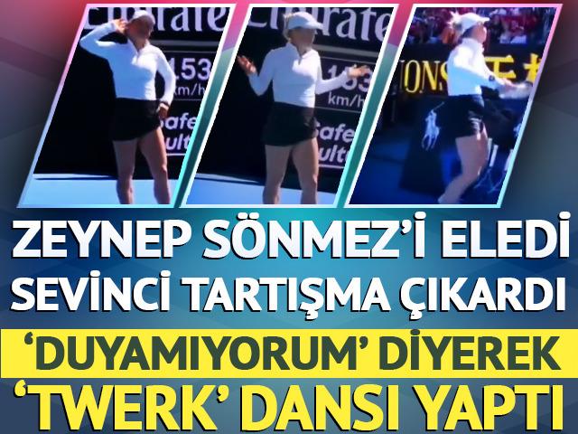 Zeynep S&ouml;nmez'i eledi sevinci olay oldu! Yulia Putintseva ma&ccedil; sonunda 'twerk' yaptı