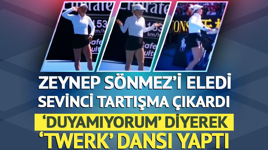 Zeynep S&ouml;nmez'i eledi sevinci olay oldu! Putintseva ma&ccedil; sonunda 'twerk' yaptı