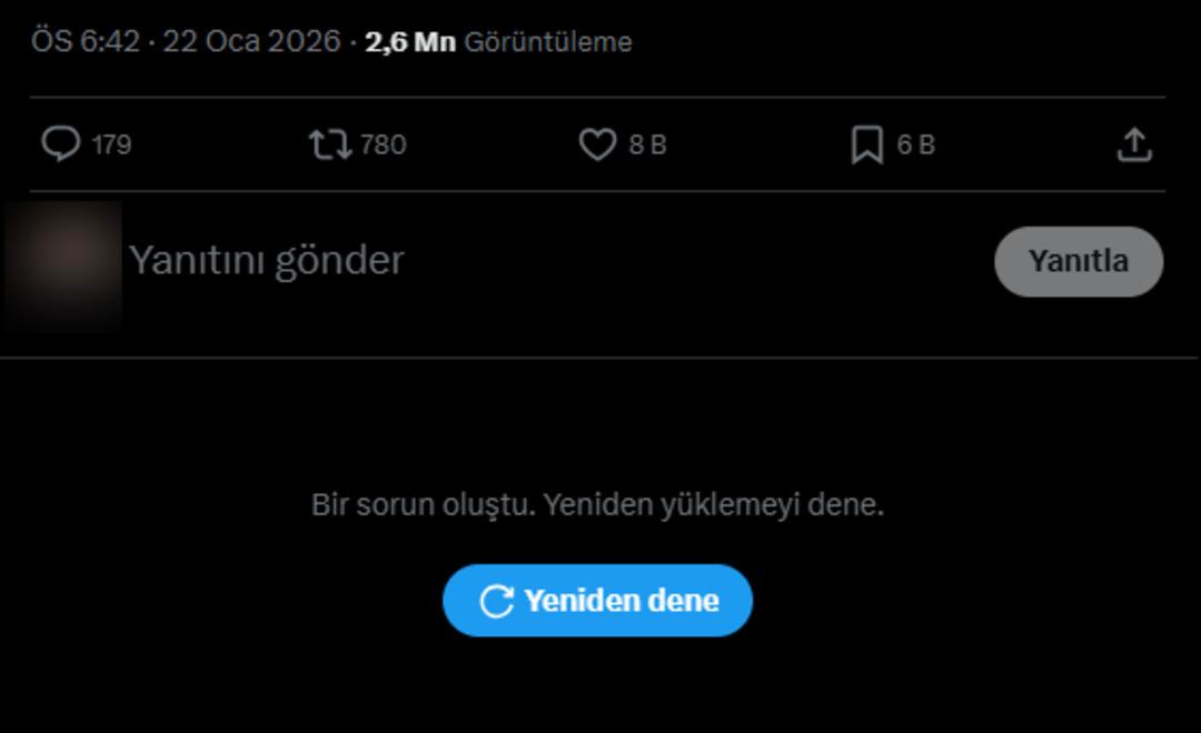 X (Twitter) çöktü mü, X te erişim sorunu mu var? 23 Ocak 2026 X te "bir sorun oluştu yeniden yüklemeyi dene" hatası nedir? 3