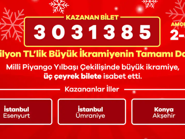 2026 Milli Piyango Yılbaşı &Ccedil;ekilişi: 800 Milyon TL&rsquo;lik rekor ikramiye şanslılarını buldu!