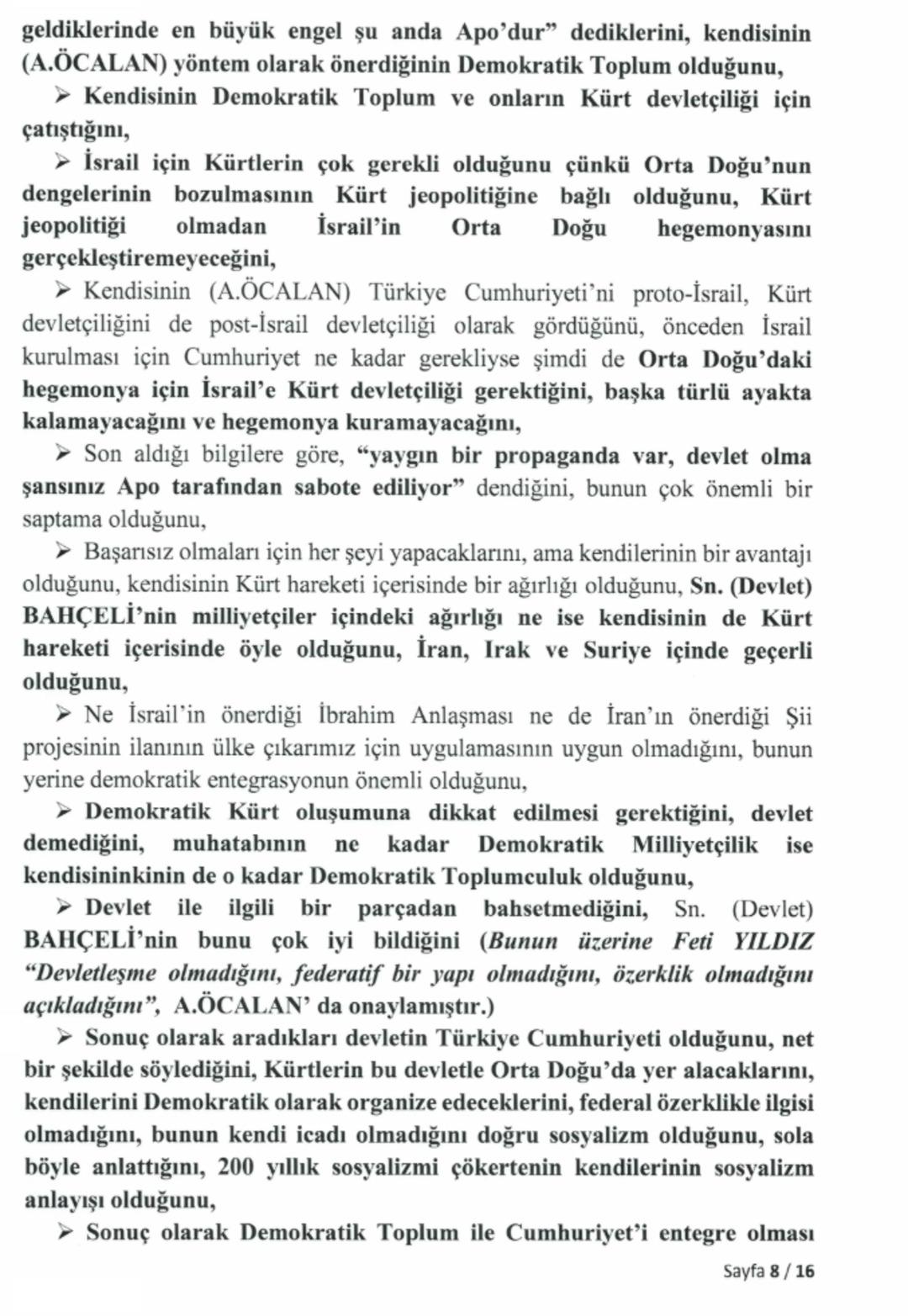 Ter&ouml;rist elebaşı &Ouml;calan a İmralı ziyaretinin tutanakları ortaya &ccedil;ıktı! TBMM 16 sayfalık metni paylaştı 8