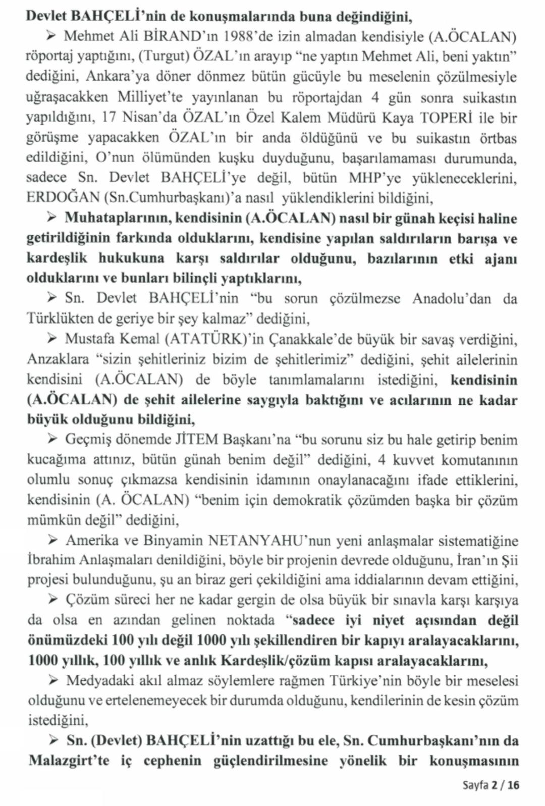 Ter&ouml;rist elebaşı &Ouml;calan a İmralı ziyaretinin tutanakları ortaya &ccedil;ıktı! TBMM 16 sayfalık metni paylaştı 2