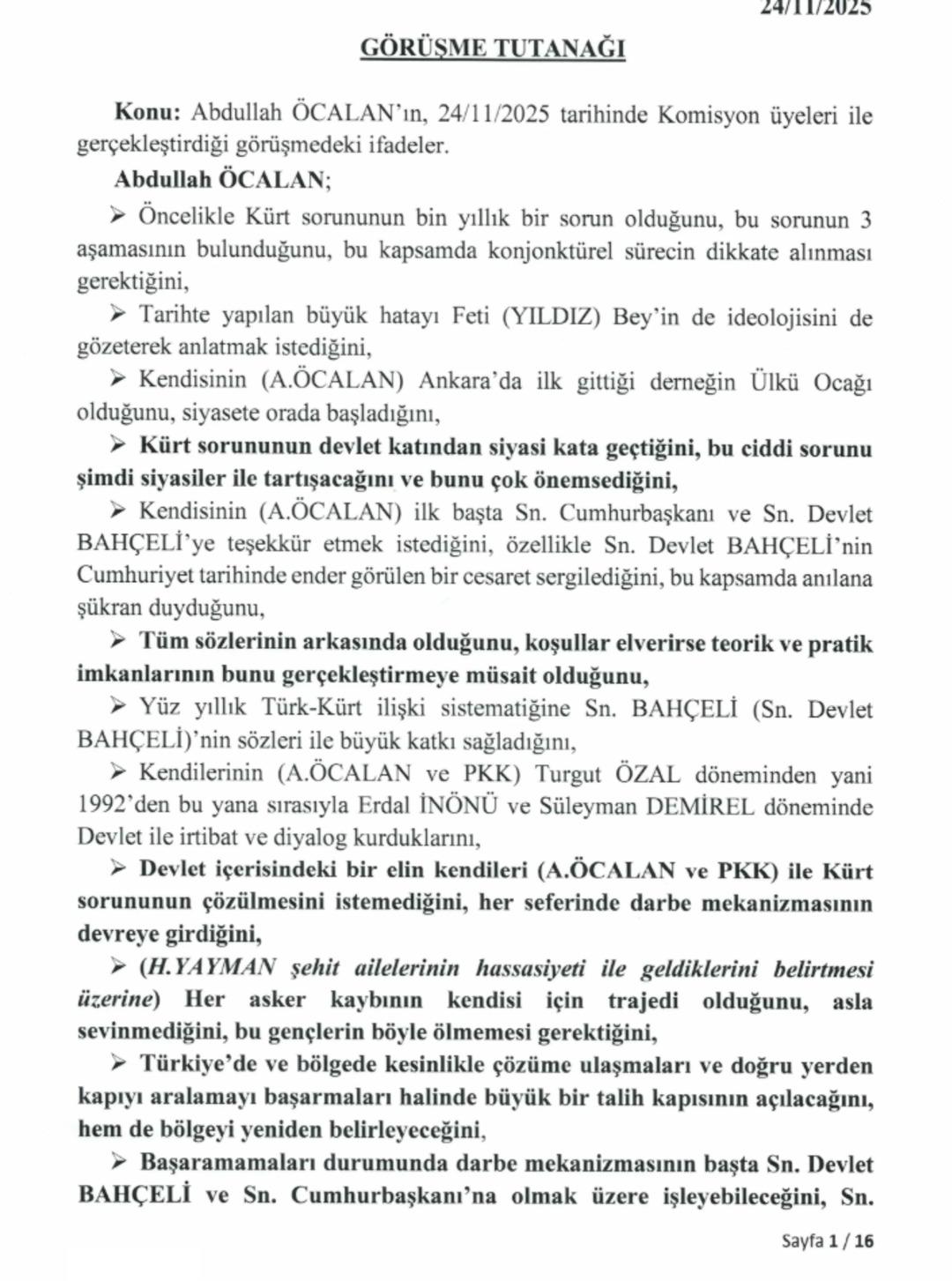 Ter&ouml;rist elebaşı &Ouml;calan a İmralı ziyaretinin tutanakları ortaya &ccedil;ıktı! TBMM 16 sayfalık metni paylaştı 1
