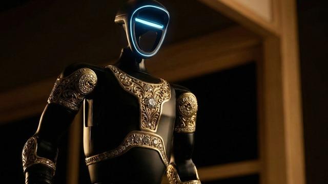 Altın ve değerli taşlarla süslenmiş! İşte dünyanın ilk lüks insansı robotu Aladdin