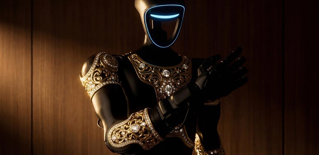 Altın ve değerli taşlarla süslenmiş! İşte dünyanın ilk lüks insansı robotu "Aladdin" 3
