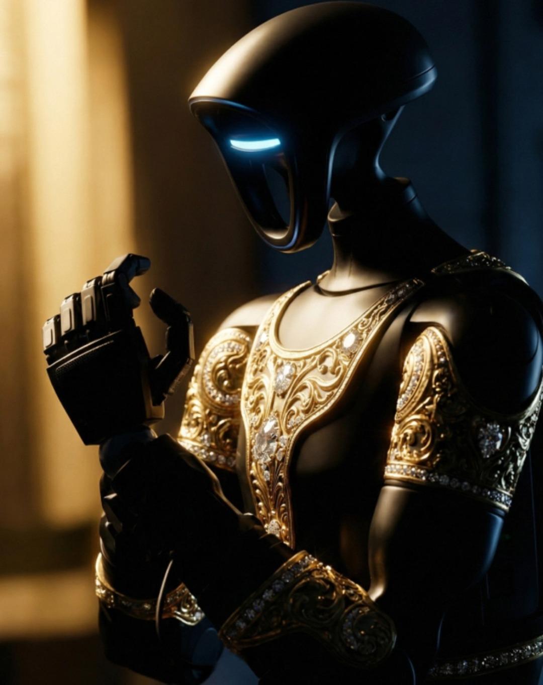 Altın ve değerli taşlarla süslenmiş! İşte dünyanın ilk lüks insansı robotu "Aladdin" 2