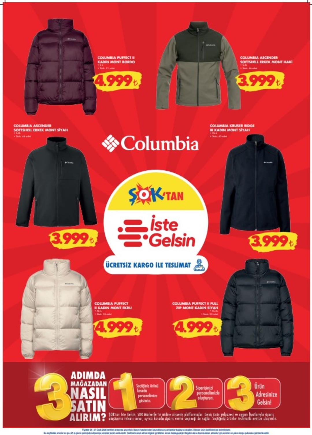 ŞOK a Columbia mont geliyor! 24 Ocak 2026 ŞOK aktüel katalog yayınlandı! 3