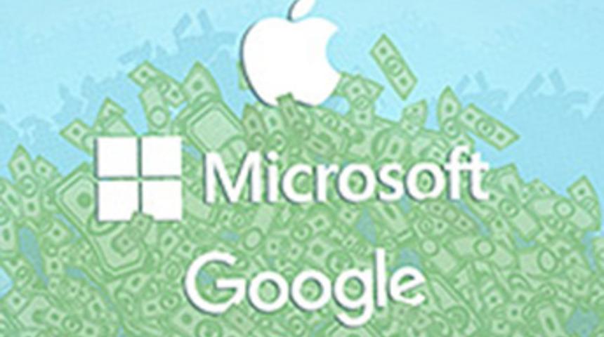 Apple, Google ve Microsoft toplamda 464 milyar dolar para tutuyor!
