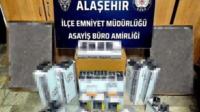 Alaşehir'de 23 bin 750 adet kaçak makaron ele geçirildi