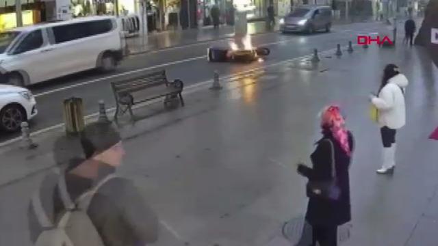 Yer: Tekirdağ! Seyir halindeki motosiklet alev aldı
