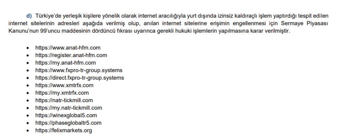 SPK dan 12 site i&ccedil;in erişim engeli kararı 2