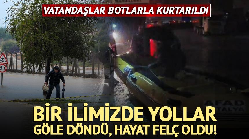 Sağanak yolları g&ouml;le d&ouml;nd&uuml;rd&uuml;: Hayat fel&ccedil; oldu!