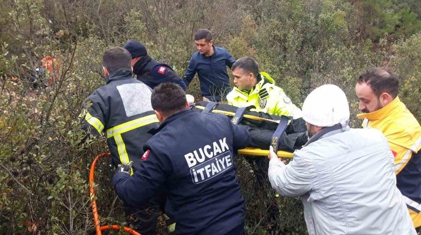 Burdur&rsquo;da otomobil u&ccedil;uruma d&uuml;şt&uuml;: 1 yaralı