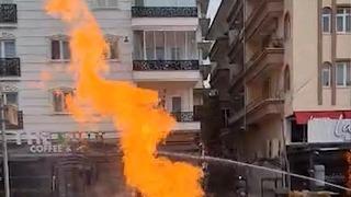 Kırıkkale'de doğal gaz boru hattı patladı, alevler metrelerce yükseldi