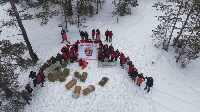 Kastamonu&rsquo;da karla kaplanan ormanlara yaban hayvanları i&ccedil;in yiyecek bırakıldı 1