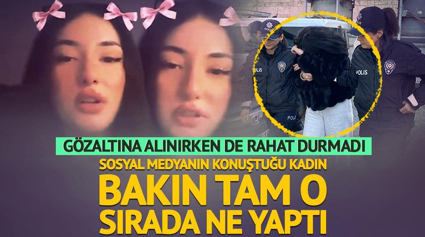G&ouml;zaltına alınırken de rahat durmadı