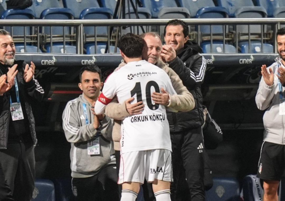 Beşiktaş ta suskunluk bozuldu, Orkun K&ouml;k&ccedil;&uuml; "merhaba" dedi! Gol&uuml; attı, Sergen Yal&ccedil;ın a koştu 2