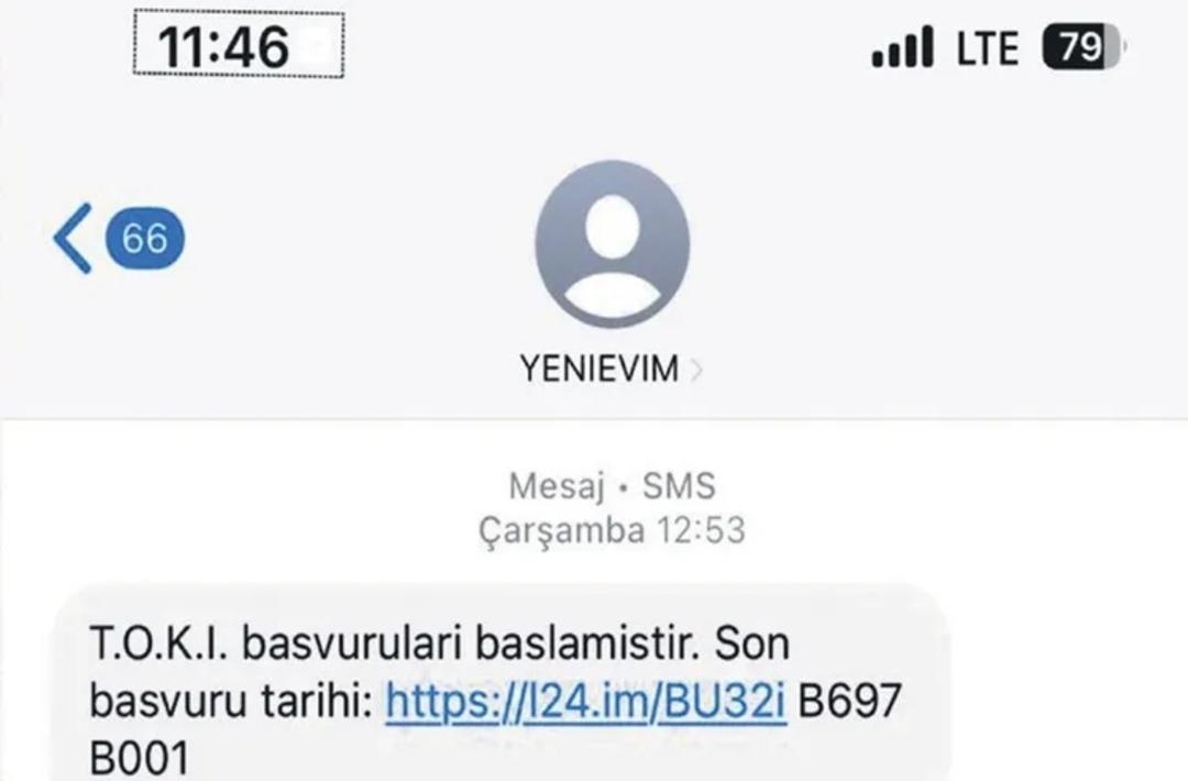 Dolandırıcıların yeni adresi TOKİ!  SMS linklerine tıklamayın  1