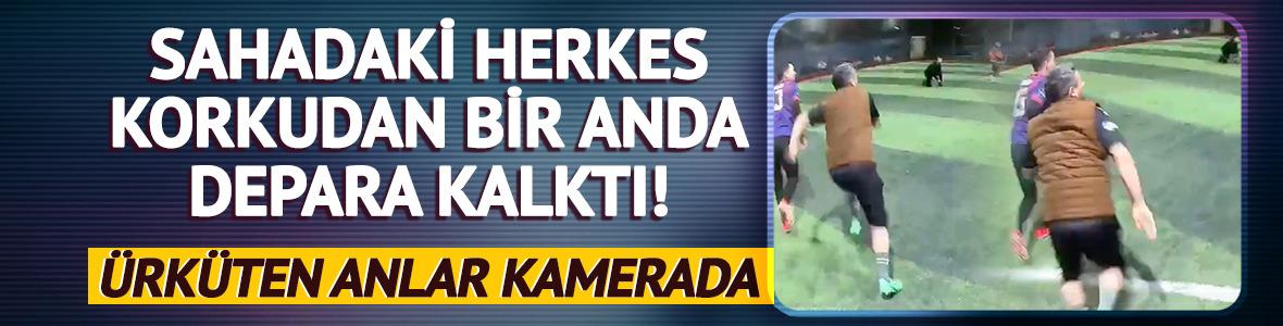 Sahadaki herkes korkudan bir anda depara kalktı! &Uuml;rk&uuml;ten g&ouml;r&uuml;nt&uuml;