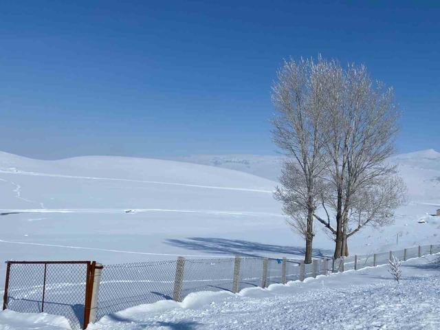 Ağrı&rsquo;da kar manzarası g&ouml;rsel ş&ouml;len oluşturdu 1