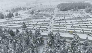 Kar kalınlığının 1 metreyi bulduğu Doğanşehir havadan g&ouml;r&uuml;nt&uuml;lendi