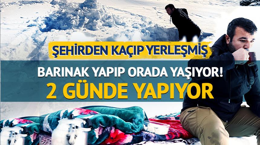 Şehirden ka&ccedil;ıp yerleşmiş: Barınak yapıp orada yaşıyor!