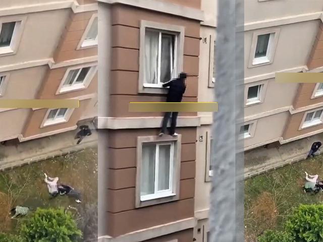 &Uuml;mraniye'de hareketli dakikalar! Basılınca aşağı atladılar