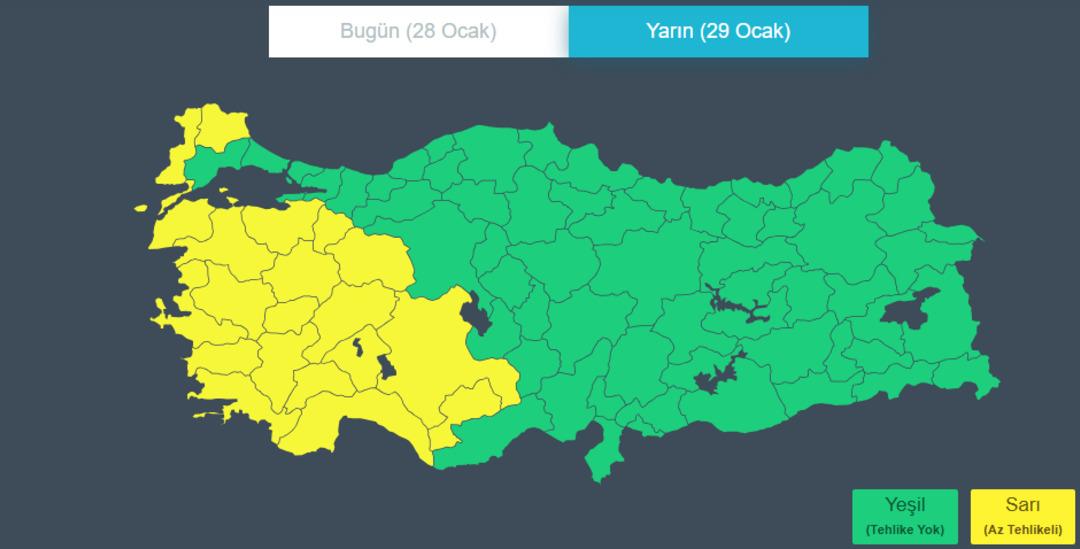 20 il i&ccedil;in alarm verildi: Sağanak ve fırtına yarın sabah Trakya dan girecek! 1