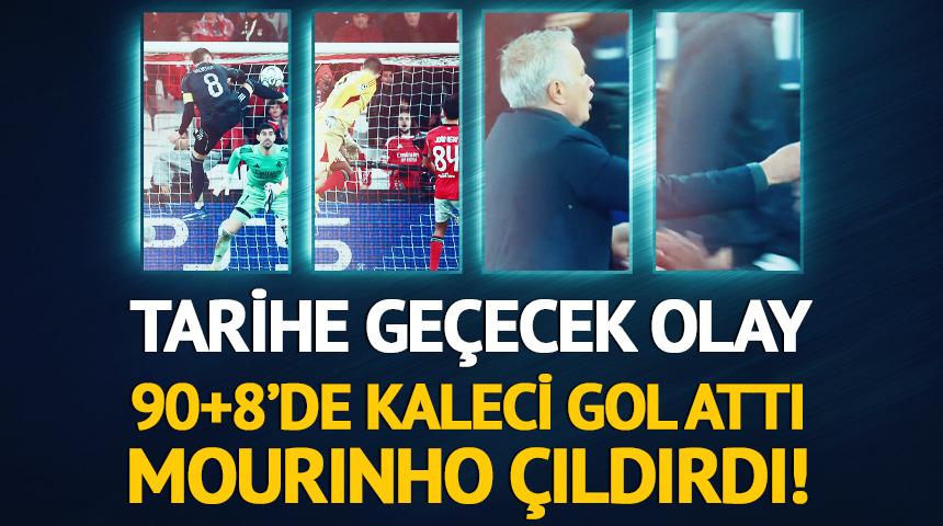 Şampiyonlar Ligi'nde y&uuml;zyılın olayı! Kaleci 90+8'de gol attı, Jose Mourinho &ccedil;ıldırdı!