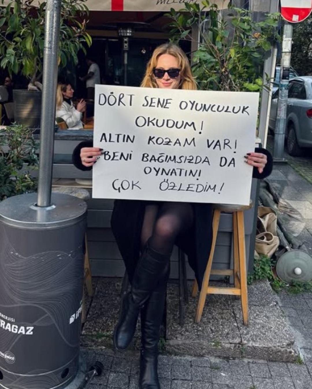 Fenomen dizide istenmemişti! Hayal K&ouml;seoğlu sokakta pankart a&ccedil;ıp seslendi 2