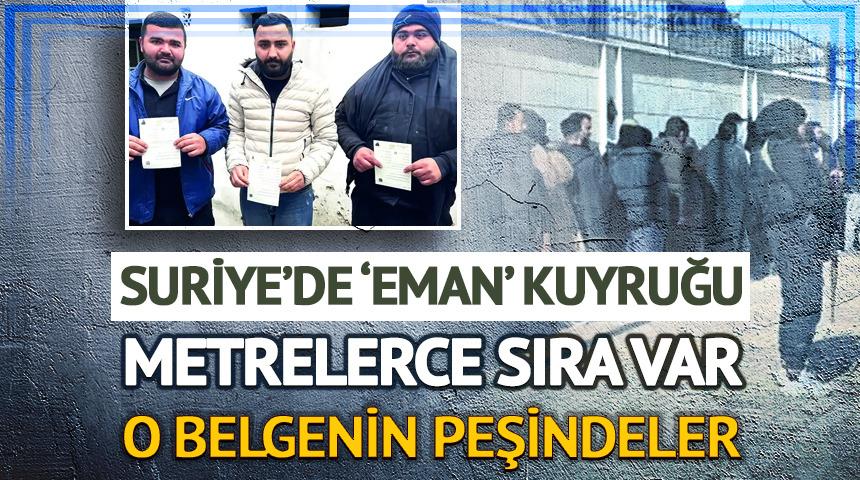 Şam y&ouml;netiminde YPG/SDG'lilere g&uuml;vence! Eman belgesi i&ccedil;in uzun kuyruklar oluştu