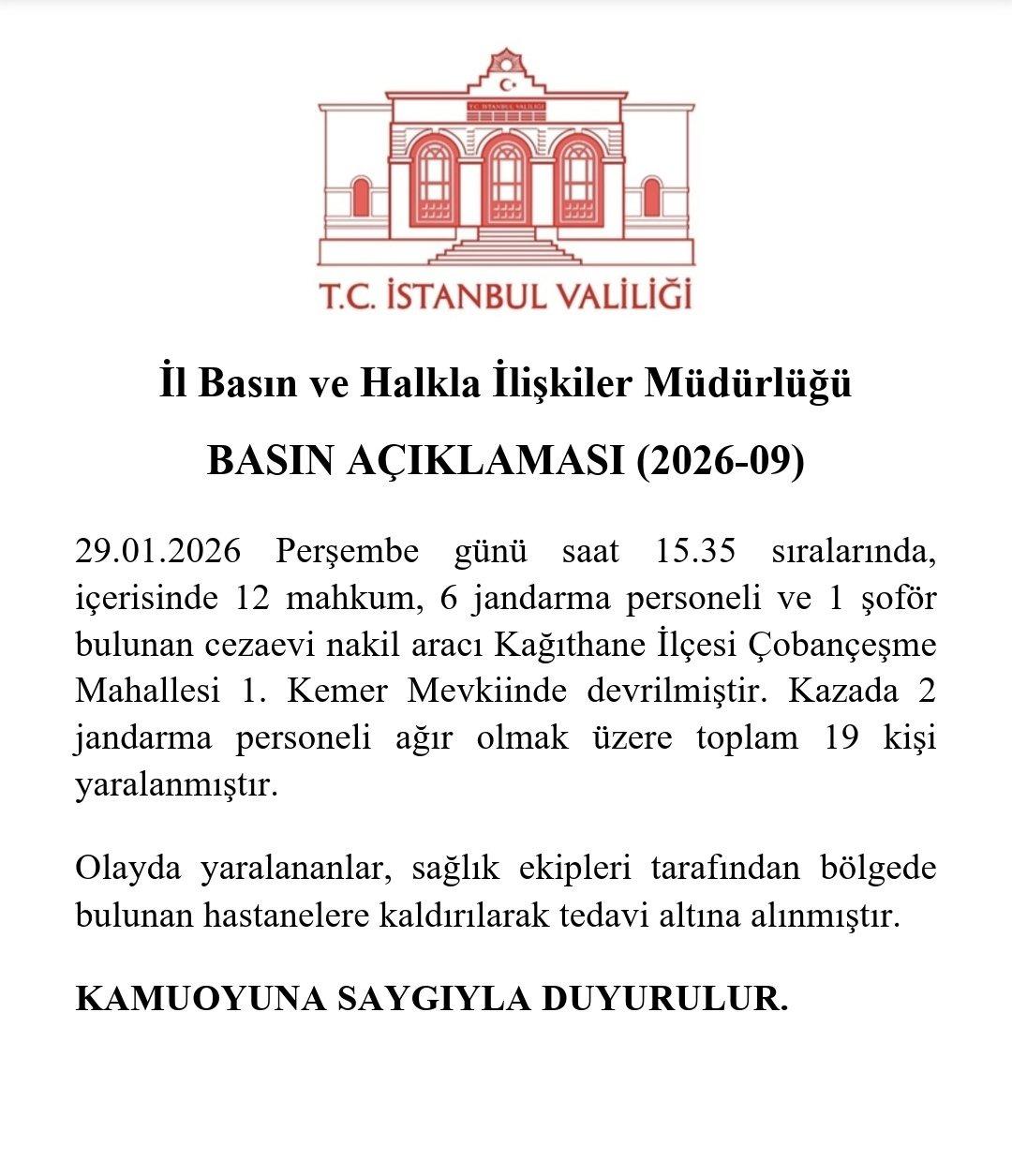Jandarmalar ve mahkum yaralandı! Kağıthane de cezaevi nakil aracı devrildi 1