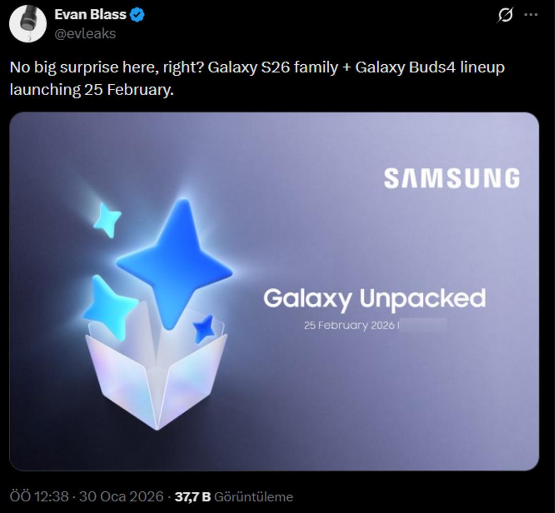 Samsung Galaxy S26 nın tanıtım tarihi sızdı! Yeni Galaxy Unpacked etkinliği geliyor 1