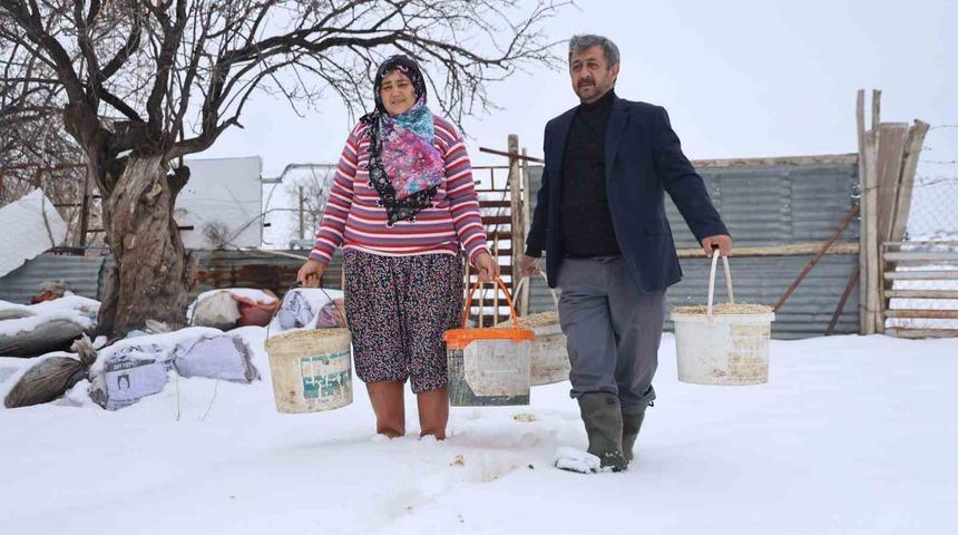 Elazığ&rsquo;da besicilerin kış mesaisi