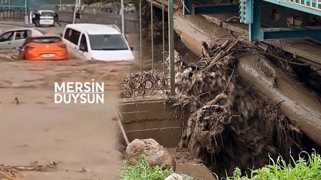 Sağanak yağış Mersin'i vurdu! Çok sayıda ev ve iş yerini su bastı, yollar kapandı