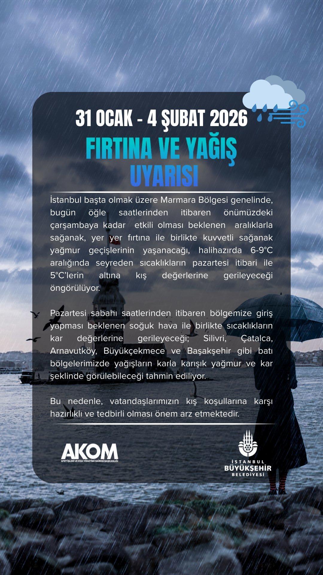 Meteoroloji ve AKOM a&ccedil;ıkladı: Okulların a&ccedil;ılacağı sabaha kar yağışı uyarısı! İstanbul un 5 il&ccedil;esine dikkat 4