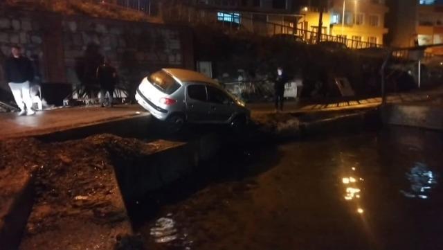 Sarıyer&rsquo;de aynı yerde aynı şekilde ikinci kez bir ara&ccedil; mendirekte asılı kaldı: O anlar kamerada 2