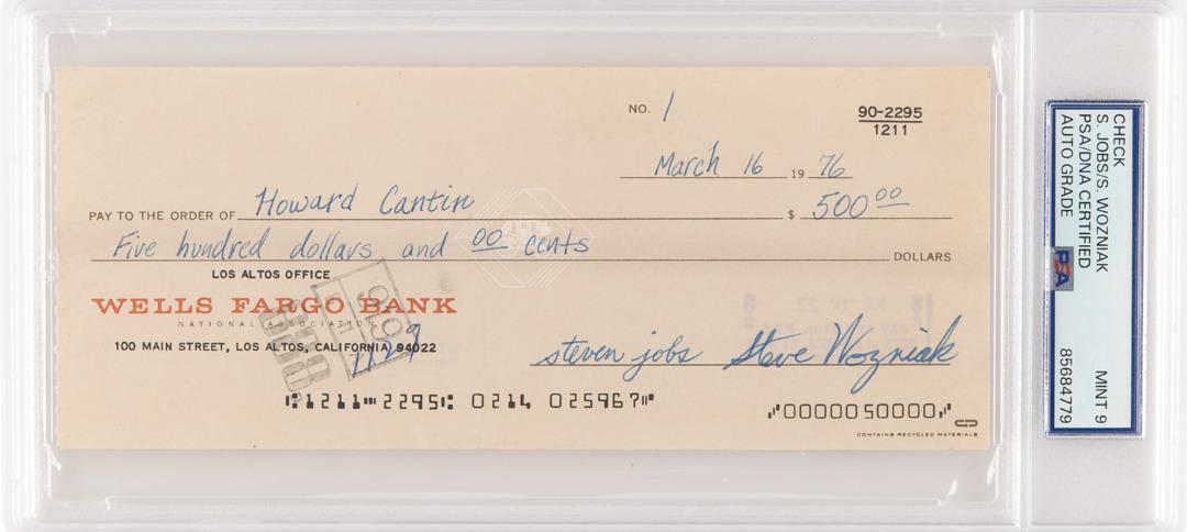 Üzerinde "500 dolar" yazıyordu ama... Bu Apple çeki tam 2,4 milyon dolara satıldı! 1