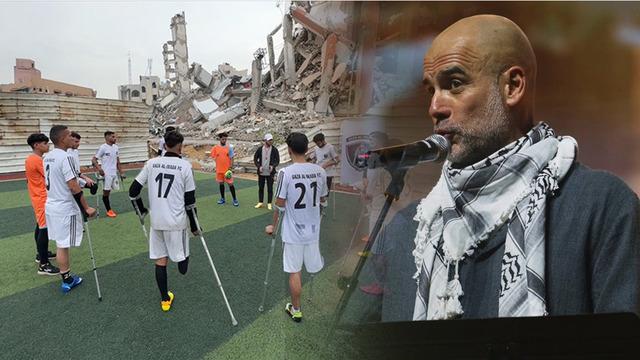Gazze'deki ampute futbol takımından Filistin davasını destekleyen Guardiola'ya teşekkür mesajı