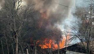 Karab&uuml;k&rsquo;te m&uuml;ştemilat yangını: 2 yavru k&ouml;pek can verdi