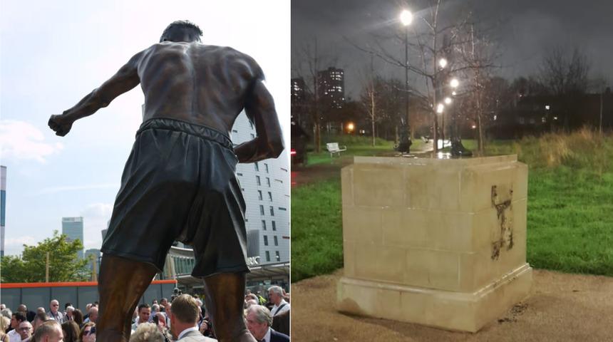 &Uuml;nl&uuml; boks&ouml;r&uuml;n heykeli &ccedil;alındı: Eritilip satılabilir! Torunu isyan etti &ldquo;yıkıldım&rdquo;